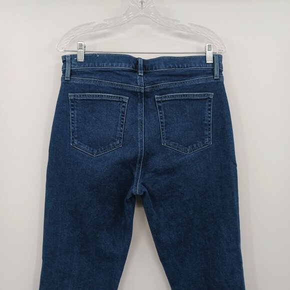 Loft High Waist Flare Crop Jeans Size 10/30 Dark Wash Made and Loved - Picture 5 of 16